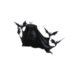 Midnight Black Vampire Queen Cape Dress with Bats