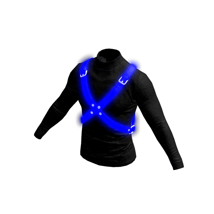 Glowing Blue Strapped Emissive Harness Sweater