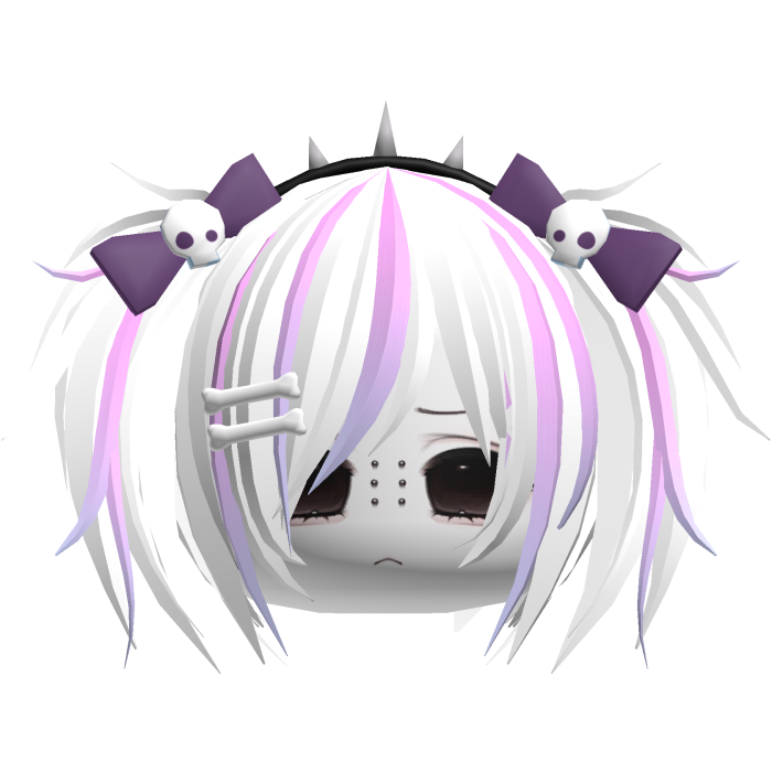 Emo Moe Vkei White Mini Pigtails /w Bows