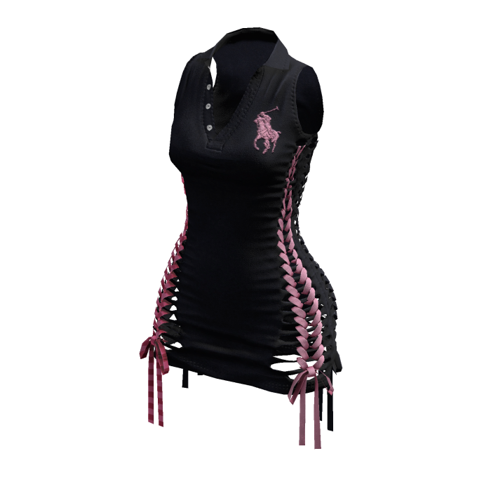 Braided Cutout Sleeveless Polo (Blueberry Pie)