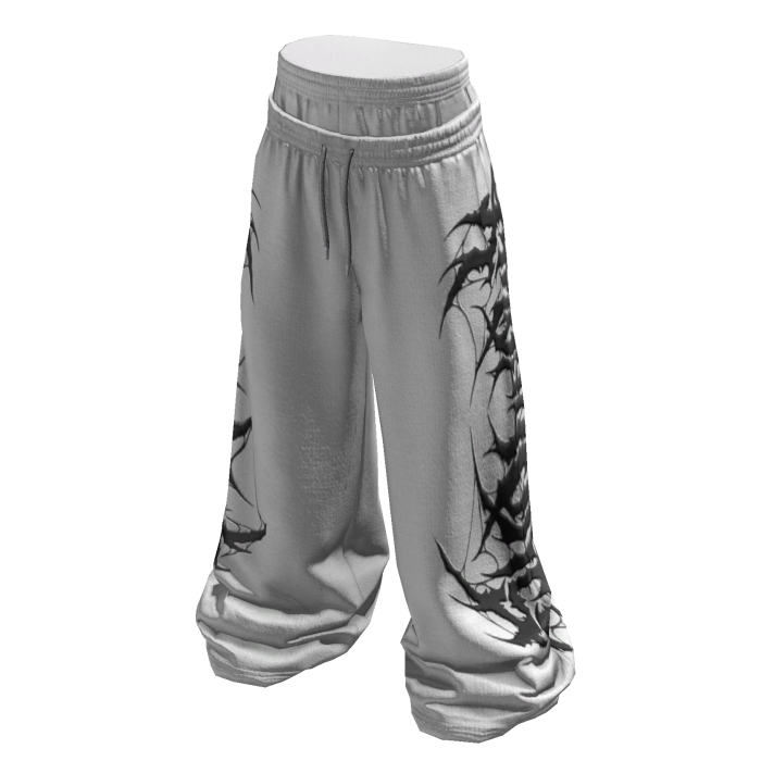 Sagging White Y2K Svddenly Print Sweatpants