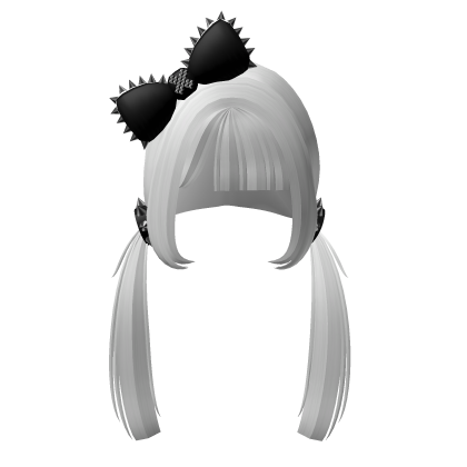 Pigtail Emo Punk Spikes White