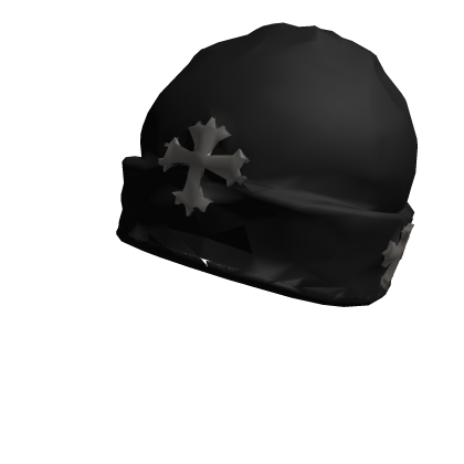 Black Knit Cross Beanie Roblox item