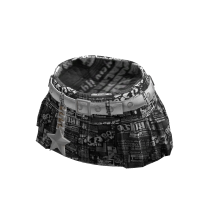 Y2K NewsPaper Mini Skirt (Black) thumbnail