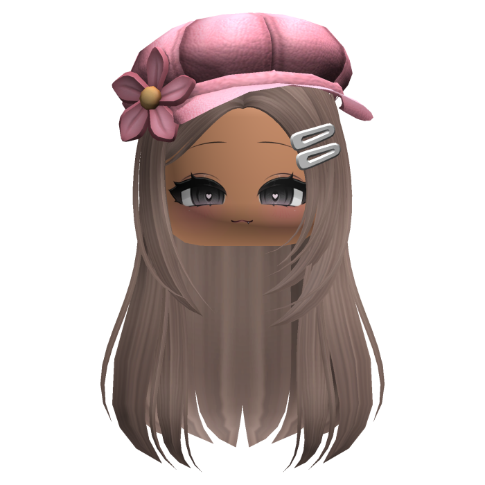 Cute Straight Hair w/ Accessories & Chibi Face