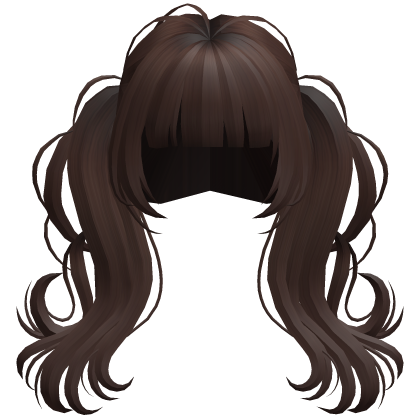 Cute Curly Fluffy Pigtails (Brown) Roblox item