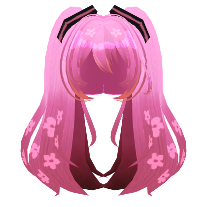 Miku Long Fluff Twintails - Sakura Pink Glowing Roblox item