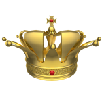 Gold crown and red diamonds