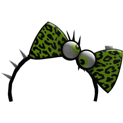 green scene headband with eyeball bow Roblox item