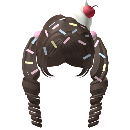 cute icecream sprinkle brown curly pigtails ♡