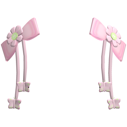 Butterfly Hair Clip Bows (Pink and Green) Roblox item