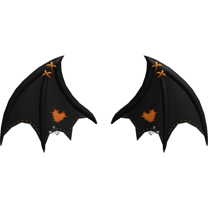 Cute Bat Wings – Black & Orange Roblox item