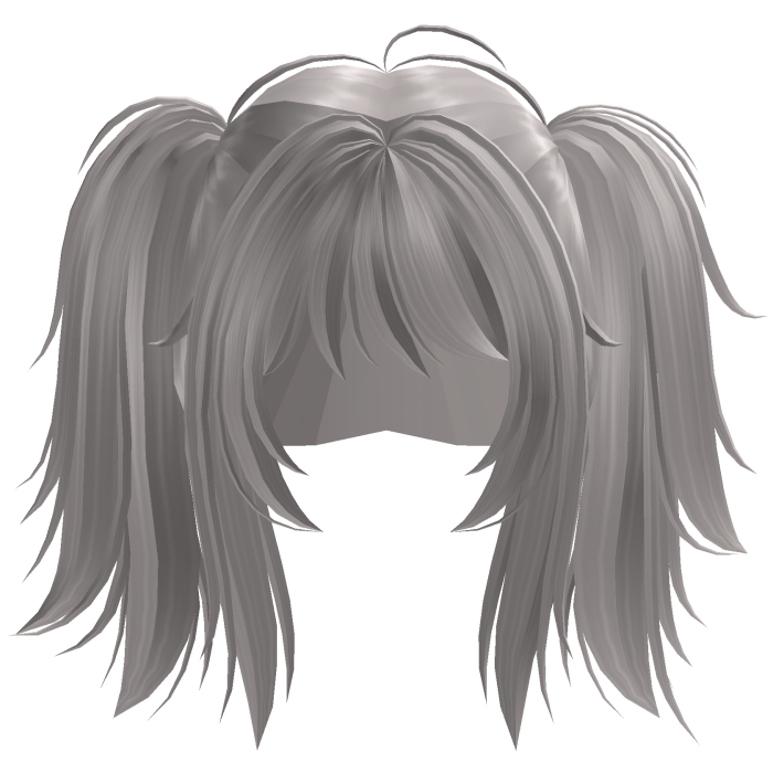 Cute High Pigtail Hair ( White Silver)