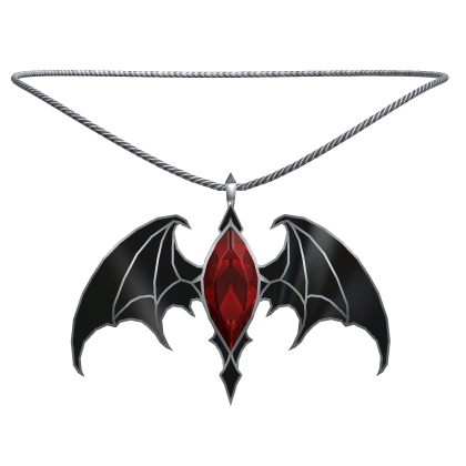 Black Emo Goth Vampire Red Gemstone Chain Necklace