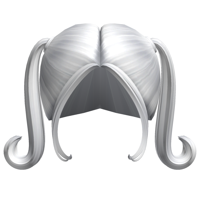 -',ৎ High Twin Preppy Curly Pigtails in White