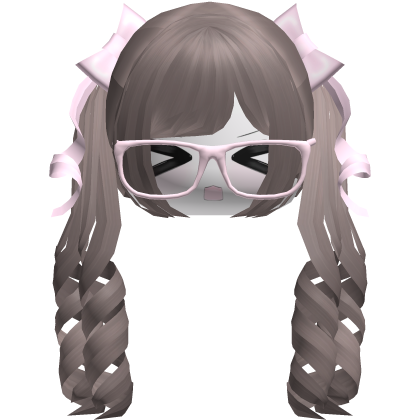 Adorable Kawaii Light Brown Pigtails /w Glasses