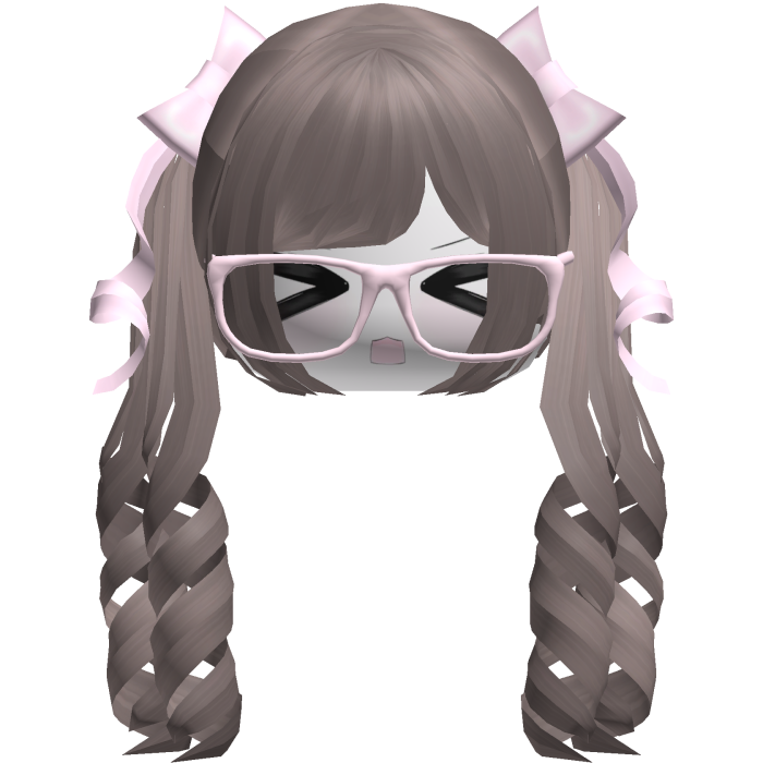 Adorable Kawaii Light Brown Pigtails /w Glasses