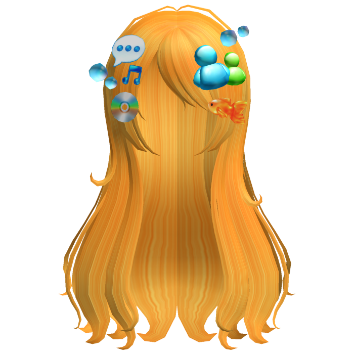 frutiger aero dorfic orange wispy long flowy hair