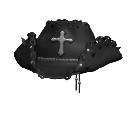 Silver Black Grunge Cross Cowboy Hat Roblox item