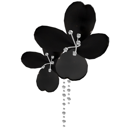 Cute cherry blossom sakura flower hair clip Black Roblox item