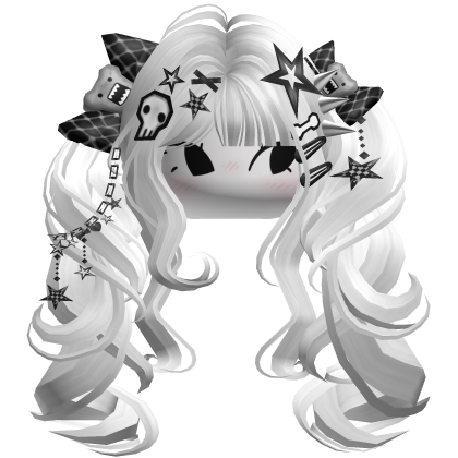 ♡ Scene Fluffy Gyaru Pigtails (White)