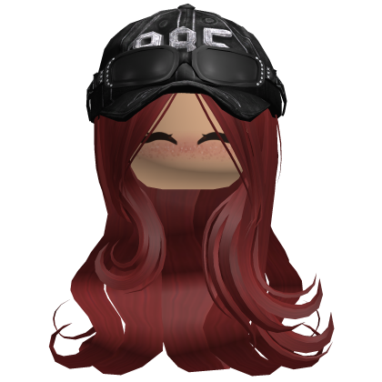 Y2K Flowy Hair w Face, Cap + Glasses Red Roblox item