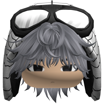 Spider White Hood Boy Messy Grey Hair w/ Face Roblox item