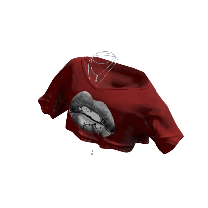 Stylish Off-Shoulder Crop Top (Dark Red N White)
