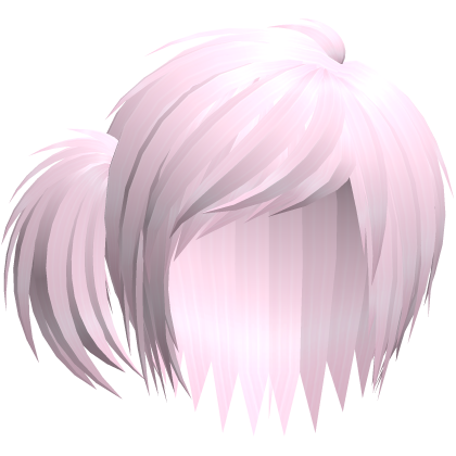 wispy emo side swept scene hair in pink Roblox item