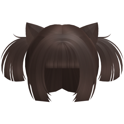brown cutie neko anime mini pigtails