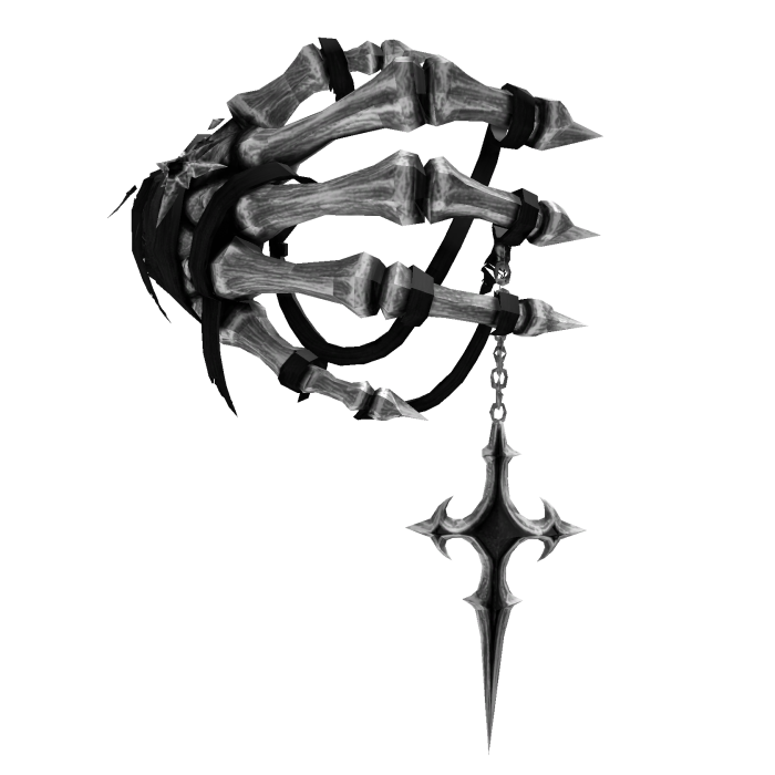 Silver  Skeleton hand w pendant