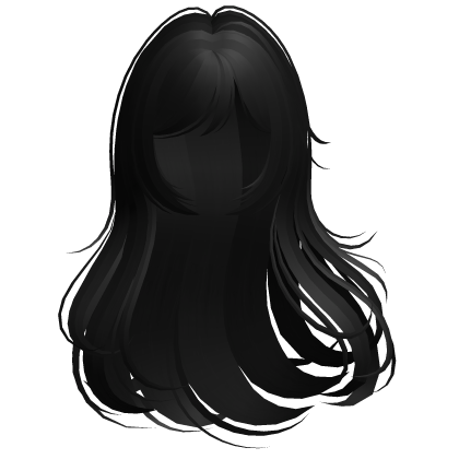 ♡ long windy flowy anime hair in black Roblox item