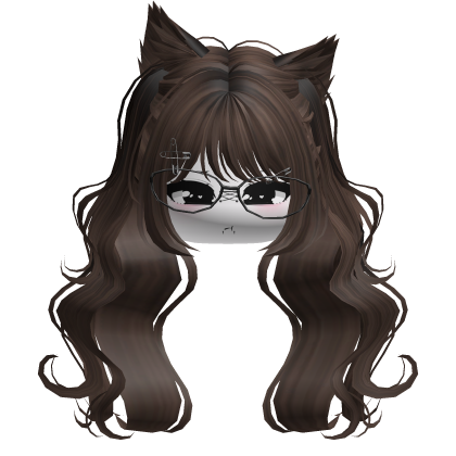 Wavy Moe Pigtails w/ Cat Ears (Brown)