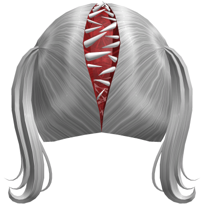 Open Skull Monster Halloween Hair in Silver