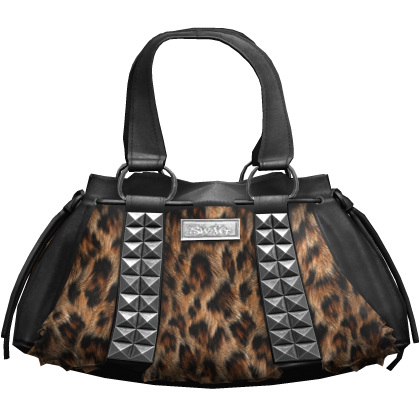 Leopard Print Studded Grunge Bag 2000s