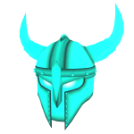 Glowing knight helmet
