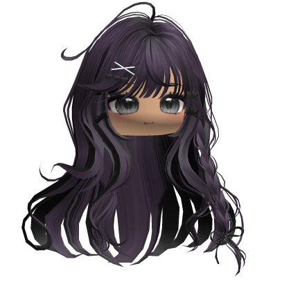 Shoujo Girl Braids w/ Bow Clips (Purple&Black) Roblox item