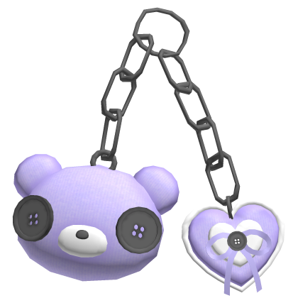 🤍 kawaii bear plushie charm keychain light purple
