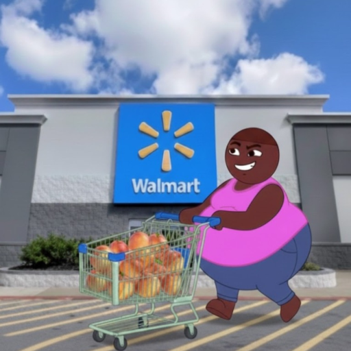 Peaches in a modern Walmart