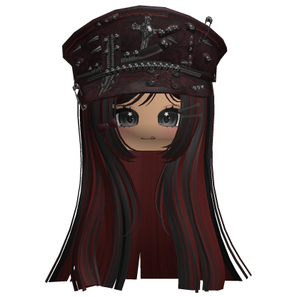 Black&Red Captain Y2K Cap Hair