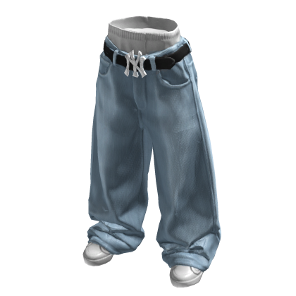 Baggy Lightwash Belted Jeans