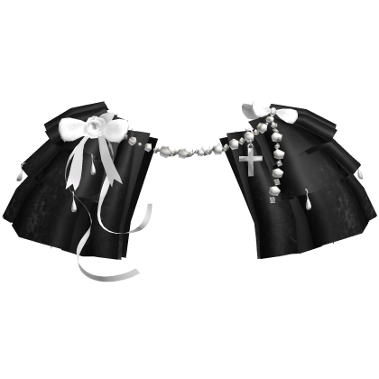 Black Victorian White Lace Ribbon Collar 3.0