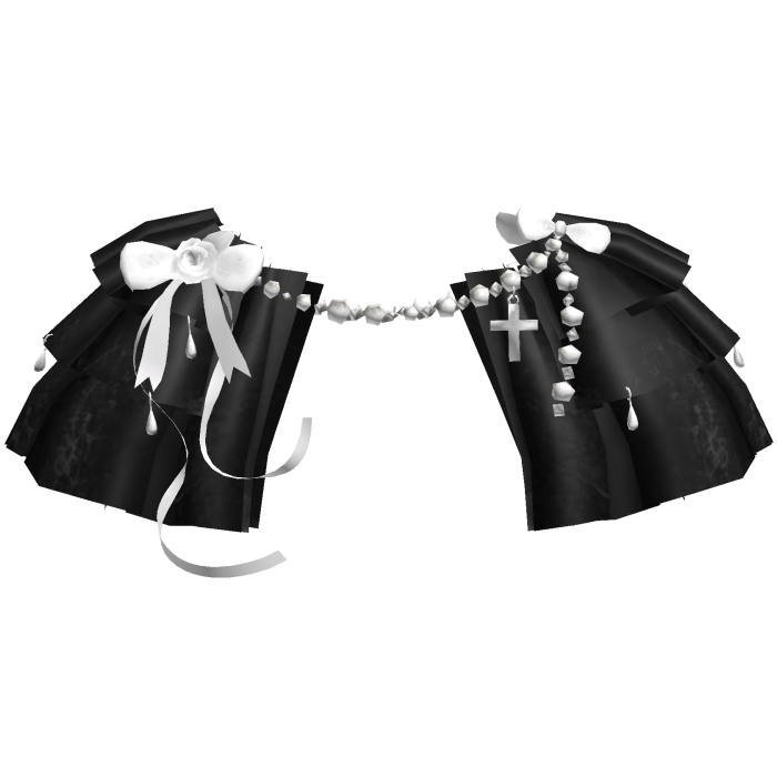 Black Victorian White Lace Ribbon Collar 3.0
