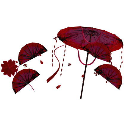 Maximalist Red & Pink Sakura Umbrella & Fans
