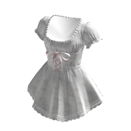 🍀Kawaii Lace Dress (Flower White)