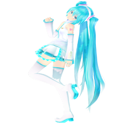 Hatsune Miku white clothes Roblox decal