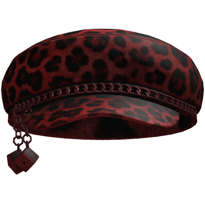 Trendy Chain Cheetah Print Beret (Red) Roblox item