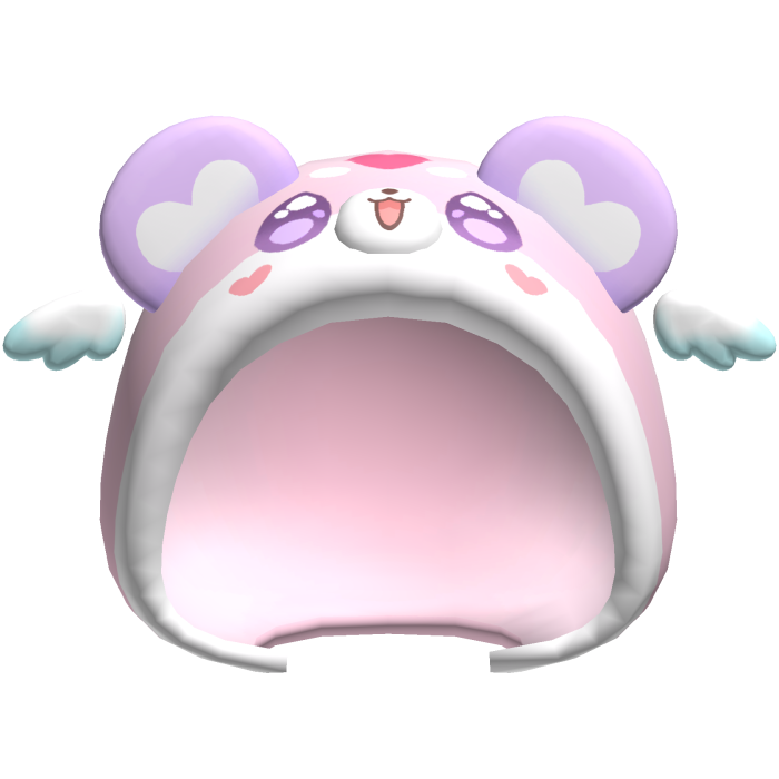 kawaii pink and purple pastel pochitan bear hood