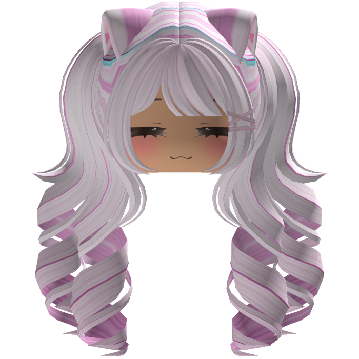 Cute hair emo Y2K cat-ear braids (pink)