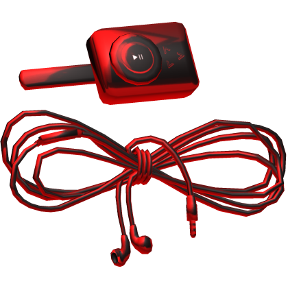 Red Metal MP3 Player Wired Earphones Clips